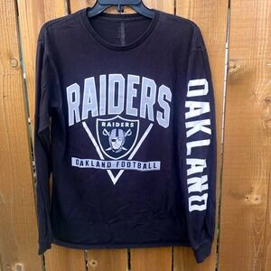 Oakland Raiders Football‎ Retired Long Sleeve Graphic Tee NFL Black Size M